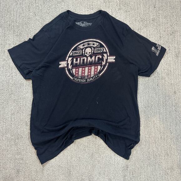 Black Vintage Harley Davidson Graphic Tee T-Shirt - Picture 1 of 7
